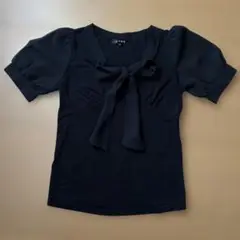 JAYRO黒 リボン付き 半袖トップス M