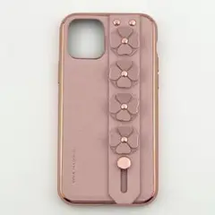 【残り1点】　iPhone11pro 耐衝撃 ピンク 花柄 ベルト付 お洒落