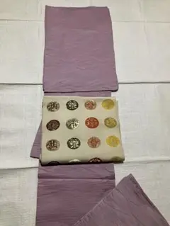 値下げ‼️紫に地紋・袷・正絹