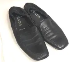 PRADA プラダ レザーフラットシューズ ブラック 38