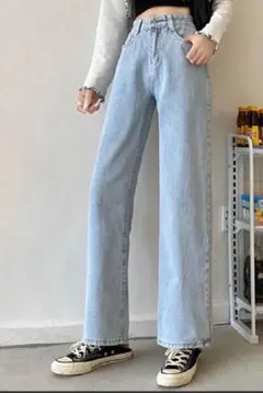 未使用　クラシカルエルフ　ライトブルー ハイウエスト ストレートデニム XXL