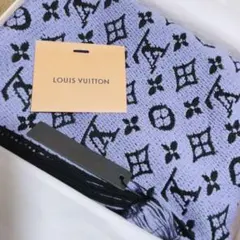 LOUIS VUITTON エシャルプ モノグラム マフラー ブルー