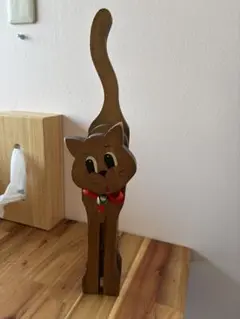 猫　ネコ　木製　ドアストッパー　ハンドメイド
