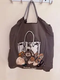 刺繍エコバッグ　Mサイズ　バッグとバレエシューズとアクセサリー