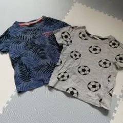 H&M Tシャツ 2枚セット ネイビー・グレー