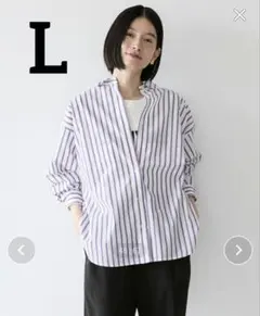 AMERICAN HOLIC イージーケアブロードシャツ ストライプ パープル
