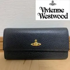 【美品】Vivienne Westwood 長財布 ブラック レザー オーブ