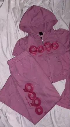 9090 girl OG Logo Glitter セットアップ ピンク