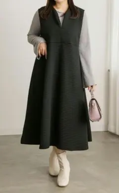 新品　clette　クレット　ワンピース　キルティング　ブラック　3Lサイズ