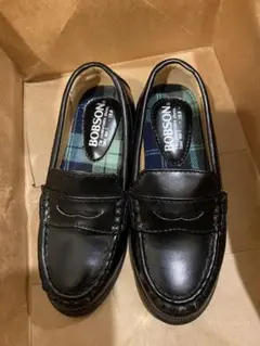 <新品> BOBSON 　ブラックローファー　18cm