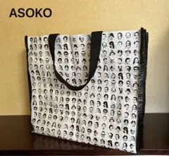 ASOKO 顔/鼻血イラスト エコバッグ　トートバッグ