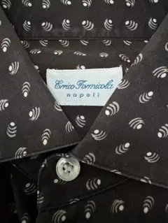 Errico formicola 長袖シャツ ブラウン×ホワイト　Mサイズ