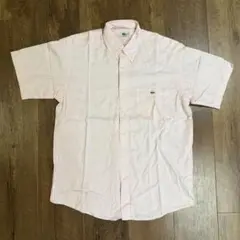 00's LACOSTE 半袖シャツピンクボックスシルエットメンズ短丈　ML相当