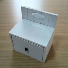 ホワイト木製小型収納ボックス 引き出し付き