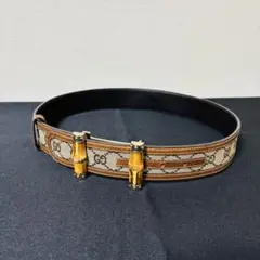 Gucci グッチ バンブー バックル GG柄 キャンバス ベルト