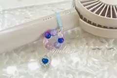 まとめ割ok ⭐️ハンディーファン目印チャーム　カラフルビーズハートチャーム