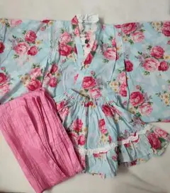 浴衣　ドレス　セパレート　スカート　水色　100 センチ