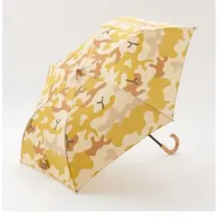 392＋m レディース折りたたみ傘　ミドル　50cm カモフラ　beige