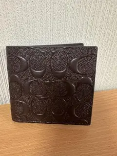 ⭐️新品未使用品✨COACH ブラウンレザー型押し二つ折り財布