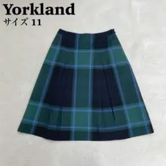 YORKLAND ヨークランド チェックスカート ボックスプリーツ ひざ丈 11