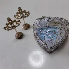 ハート型ボックスとクラウンイヤリングセット