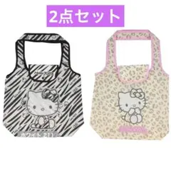 【新品未使用、タグ付き】しまむら　ハローキティ　ゼブラ　ヒョウ柄　エコバッグ
