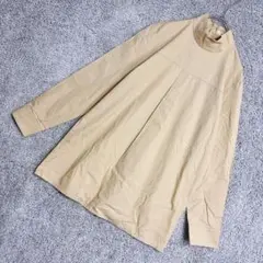 2750 ギャミヌリィ ハイネックブラウス ベージュ 綿100% 日本製 Ｍ相当