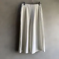IEDIT ホワイト ガウチョパンツ ゴムウエスト