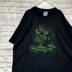 USA製90sヴィンテージTシャツ！シングルステッチブラック半袖古着2XL718