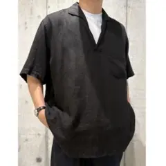 COMOLIカナパスキッパー半袖シャツBlack size3