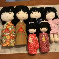 和風 人形セット 米山京子さん風 人形　2体セット×3　昭和 レトロ着物