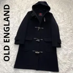 【オールドイングランド】ヘリンボーンダッフルコート 英国製 牛革トグル 黒 美品