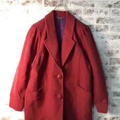 【ヴィンテージ】レトロ パフ袖 ウールチェスターコート古着usedW24
