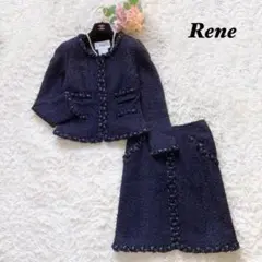 【美品】Rene 高級TISSUE社製 スカートスーツ セレモニー 34 S