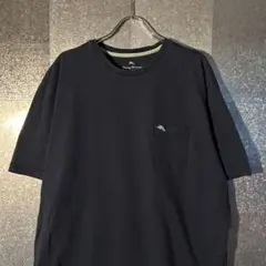 USA古着Tシャツ Lサイズ RELAX ネイビー　胸ポケット