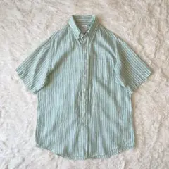 美品 Brooks Brothers リネン100% BD S/S シャツ M
