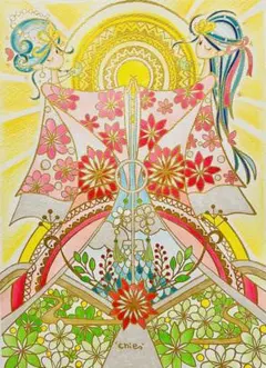 [限定品]Chieart 光の絵二連作品「創造の光輪」直筆サイン入り版画完売品 限定品]Chieart 光の絵二連作品「創造の光輪」直筆サイン入り