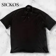 【美品】SICKOS 黒 半袖ニットポロシャツ メンズ ビッグシルエット