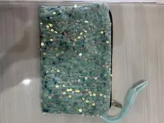 ミントグリーンスパンコールクラッチバッグ
