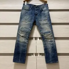PLEIN B/V THIN デニムパンツ ペイント ダメージ