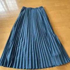お値下げ　♡美品♡プリーツロングスカート　Lサイズ　ブルー