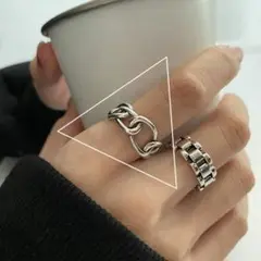 新品☆安心のメルカリ便☆指輪☆ 韓国 ☆シルバー☆ クロス☆ペアリング ☆y