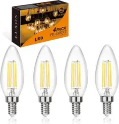 L・XON LEDシャンデリア電球 E17口金 電球色 40W形相当 調光器対応