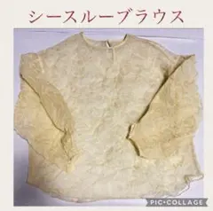 未使用　シースルー　イエロー　ブラウス　長袖