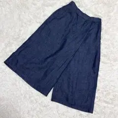 無印良品✨良品　ガウチョパンツ　キュロット風　ジッパー　ブルー　（M）