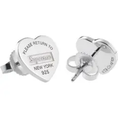 Supreme Tiffany Heart Tag Stud Earrings