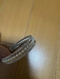 パールとクリスタル風ブレスレット