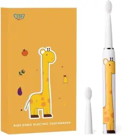 電動歯ブラシ 子供用 かわいいキリン柄 usb充電式 替えブラシ2本