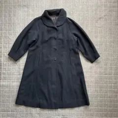 ヘチマカラー コクーン袖 マキシ ロング コート ウール レトロ 昭和