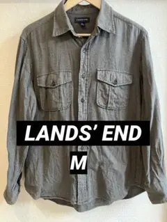 LANDS’ END カシミア混長袖シャツ M